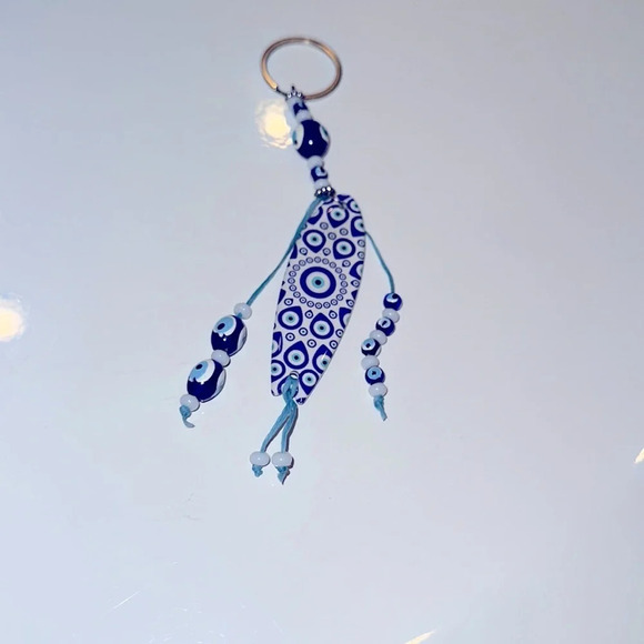 EVIL EYE FISH KEY CHAIN - Picture 1 of 3